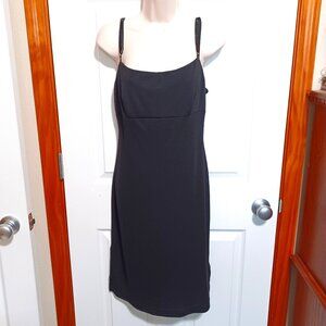 La Belle 90s Y2K Black Baby Doll Slip Dress Midi Size Large